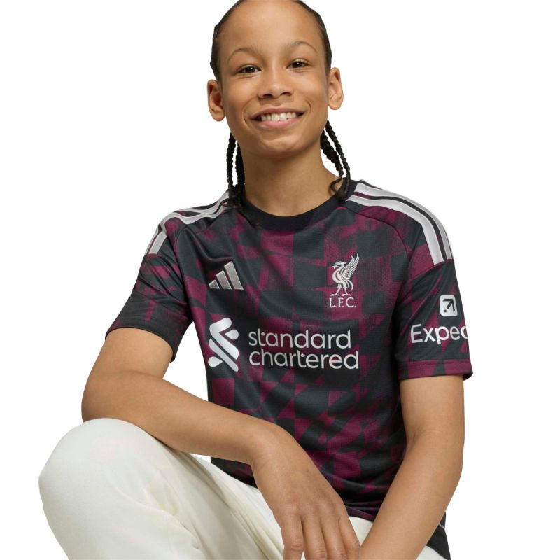 adidas Liverpool FC 26/27 Third Jersey Kids' Shirt Black and Pink KB8284