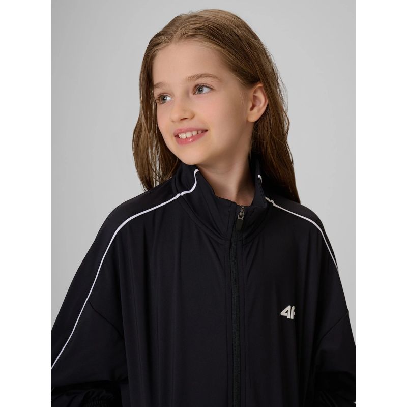 Girls' loose sports sweatshirt without hood 4F 4FJRSS26TSWSF3057-20S