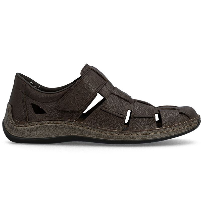 Men's leather openwork brown shoes Rieker 05281-25 To be categorized Your Sports Performance