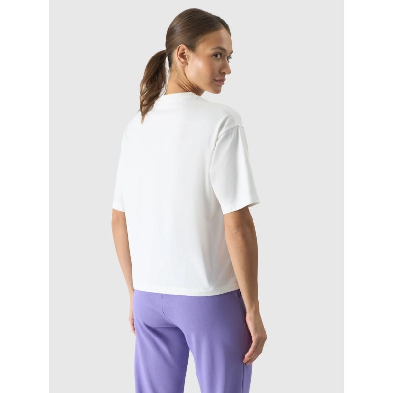Women's oversize printed T-shirt 4F 4FRSS24TTSHF2089-11S *Kategoria tymczasowa Your Sports Performance