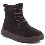 Women's leather ankle boots in chocolate suede Sergio Leone BT-30