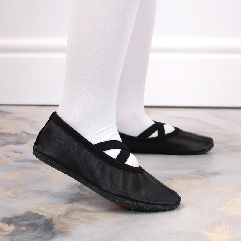 Leather dance shoes with black elastic bands Jr Nazo Footwear/Lifestyle Your Sports Performance