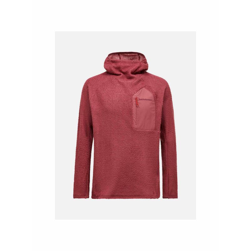 PEAK PERFORMANCE M Freelight Polartec Alpha Hood red men's sweatshirt