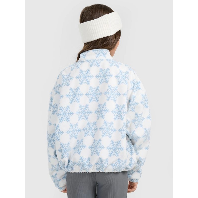 4FWarm oversize fleece with print for girls 4F 4FJRAW25TFLEF440-90A *Kategoria tymczasowa Your Sports Performance