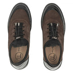 Leather suede crocodile wedge shoes brown Filippo DP8106