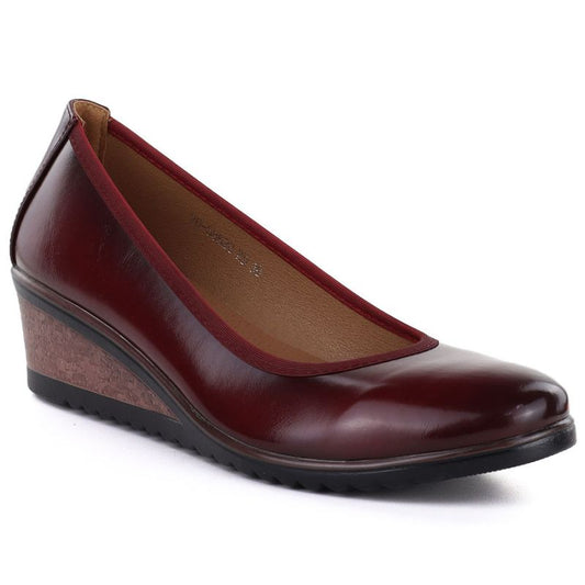 Women's red wedge shoes Vinceza 58628 Vinceza
