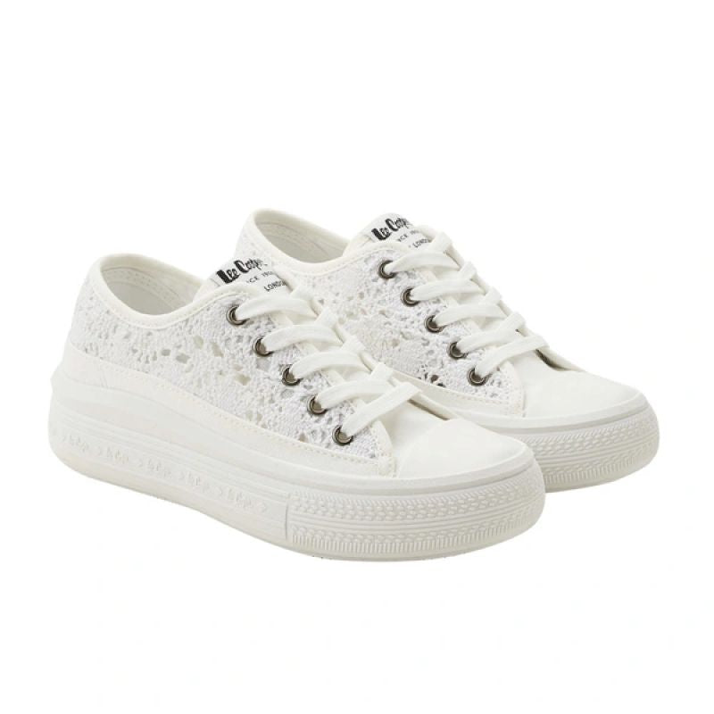 Lee Cooper women's sports shoes sneakers white platform lace Lee Cooper