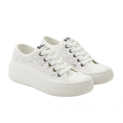 Lee Cooper women's sports shoes sneakers white platform lace Lee Cooper