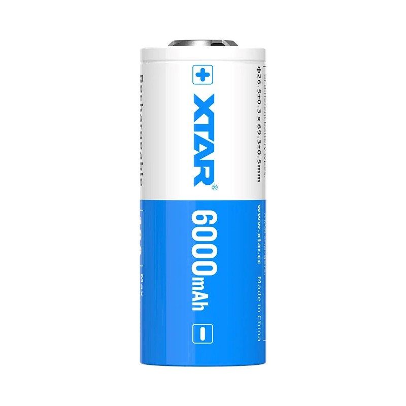 XTAR BATTERY 26650 3.6V LI-ION 6000 MAH WITH PROTECTION 26650-6000 Baterie, akumulatorki i ładowarki/Akumulatorki Your Sports Performance