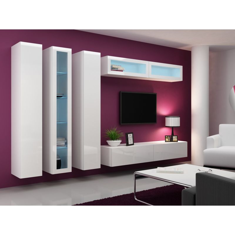 VIGO glass display cabinet '180' 180/40/30 white/white glazed Bufety i witryny/Bufety i witryny na drewnianej podstawie Your Sports Performance