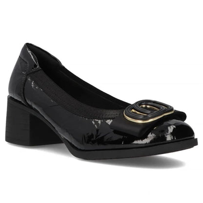 Black patent leather pumps on a block heel Filippo DP6960 Filippo
