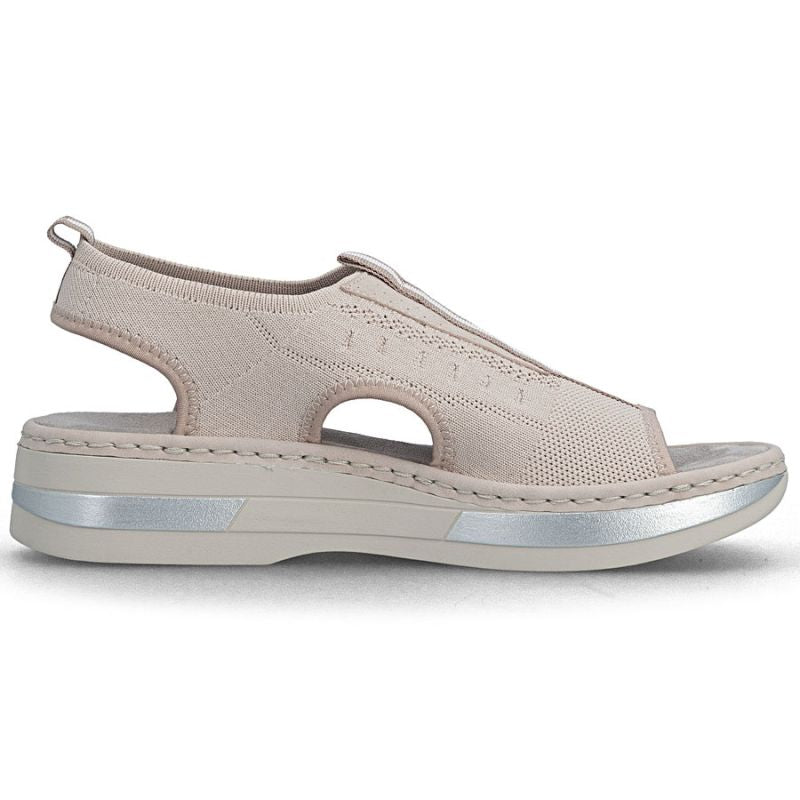 Women's pink slip-on platform sandals Rieker V59B5-31 Rieker