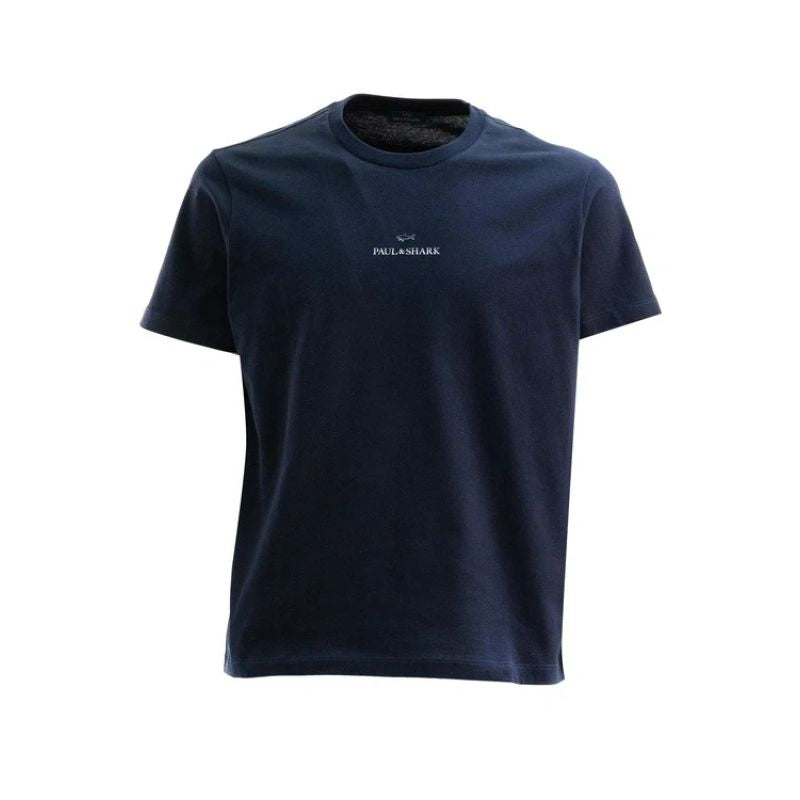 Paul&Shark Men's Cotton T-shirt Navy Blue and Gold 99311008-50E - Classic Cut, Logo