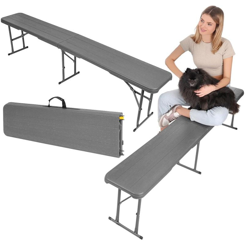 CATERING BANQUET FOLDING BENCH 183x28x43CM WOODLAND BOARD DARK GREY Home and Garden/Garden Your Sports Performance