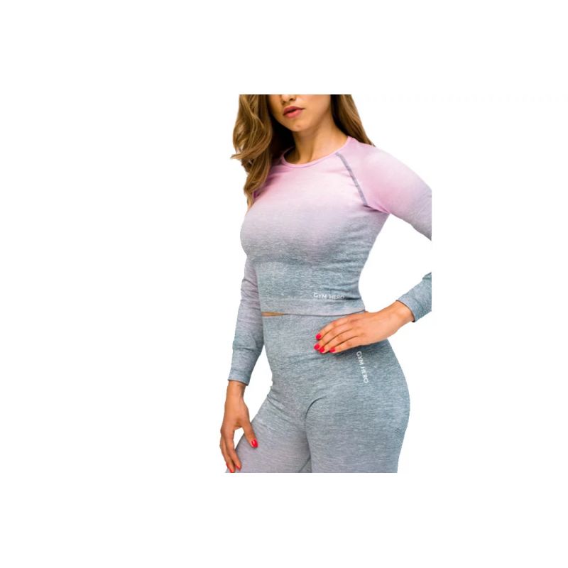 GymHero Ombre Rushguard Longsleeve LONG-MILKSHAKE Pink L In preparation Your Sports Performance