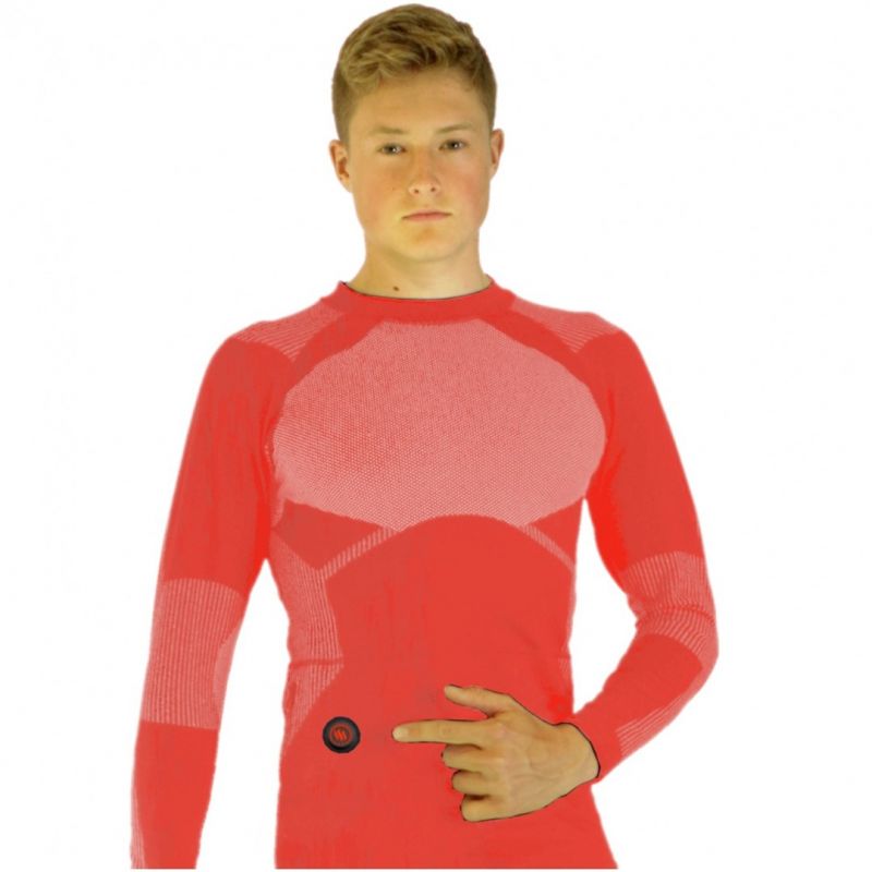 GLOVII HEATED THERMOACTIVE UNDERWEAR SET, SWEATSHIRT AND PANTS, SIZE M, ORANGE, BATTERIES AND CHARGER INCLUDED, GXRM Bieganie/Bielizna Your Sports Performance