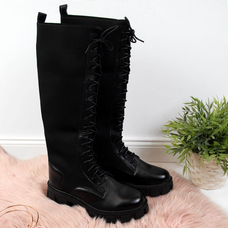 Women's black worker boots with socks Sabatina To be categorized Your Sports Performance