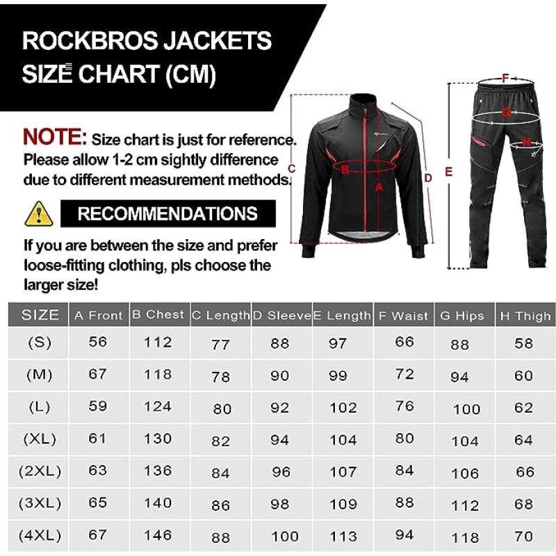 Rockbros Winter Cycling Jacket Black 3XL Rockbros/Odzież Rowerowa/Kurtki Your Sports Performance