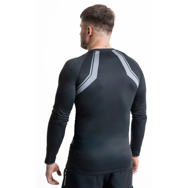 Gray long sleeve rashguard with DBX Bushido logo ODZIEŻ - Koszulki treningowe Your Sports Performance