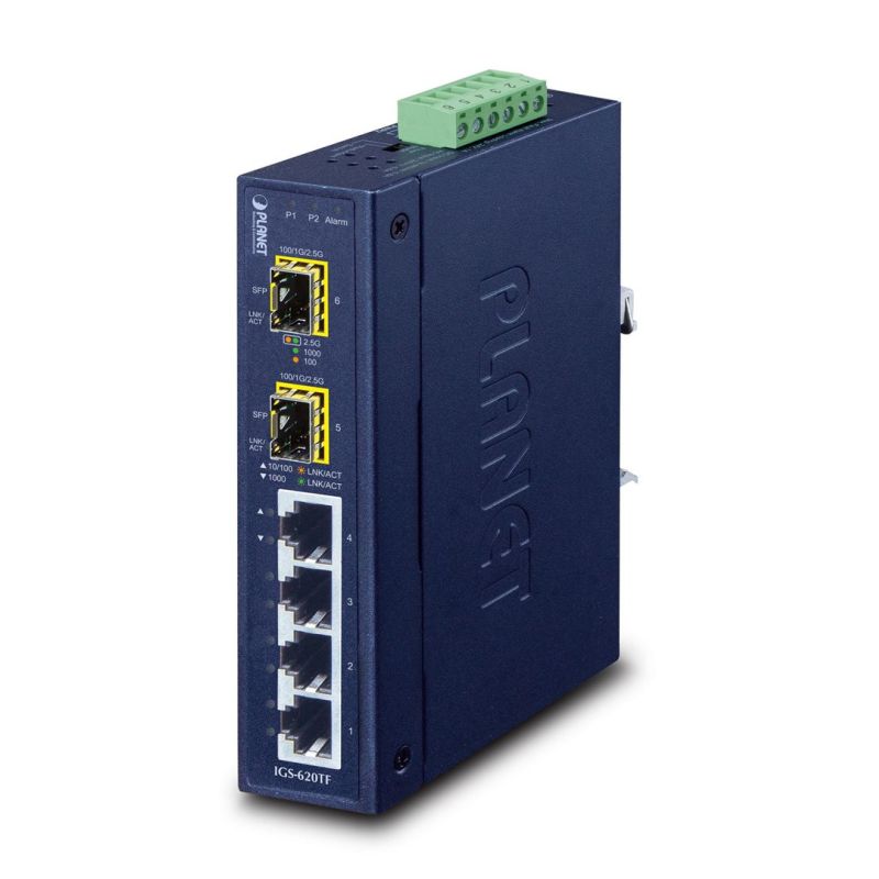 PLANET IGS-620TF Network Link Unmanaged Gigabit Ethernet (10/100/1000) Blue Komunikacja i łączność/Switch-e Your Sports Performance
