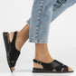 Women's black leather sandals Filippo DS4470 Filippo