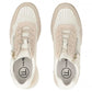 Women's leather sneakers with openwork wedges, beige Filippo DP7605 Filippo