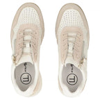 Women's leather sneakers with openwork wedges, beige Filippo DP7605 Filippo