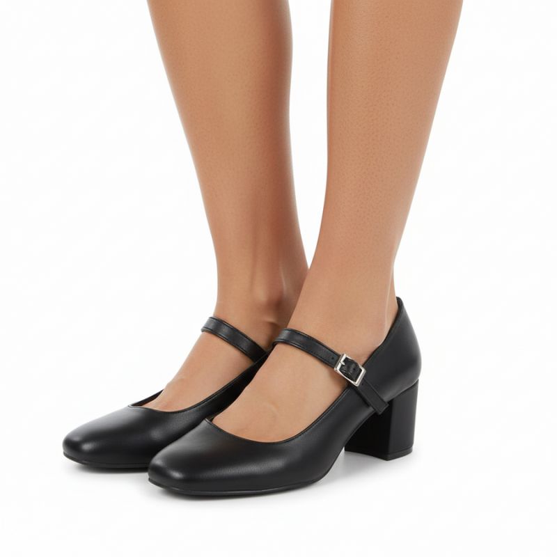 Black Sergio Leone PB176 low-heel pumps with strap Footwear Your Sports Performance