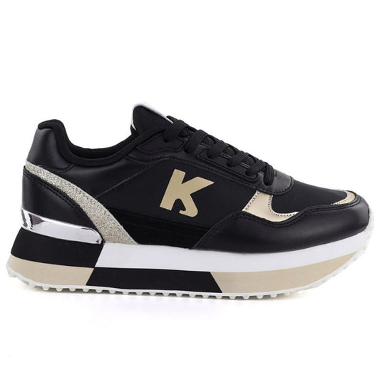 Women's leather sports shoes black Kobbo 100102 Kobbo