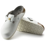 Women's Birkenstock Boston ESD White clogs natural leather medical narrow slippers (0061378) Footwear/Lifestyle/Brinkenstock/Klapki/chodaki Birkenstock