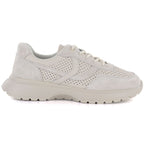 Women's leather sports shoes with openwork pattern, beige, Vinceza 41507 Vinceza