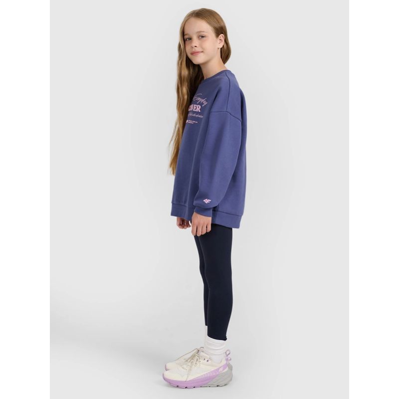 Oversized sweatshirt without a hood for girls 4F 4FJRAW25TSWSF2428-33S 4f