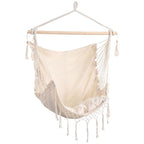 BRAZILIAN HAMMOCK CHAIR MIAMI WITH FRINGE 130X100CM + 2 PILLOWS 40X40CM BEIGE Home and Garden/Garden Your Sports Performance