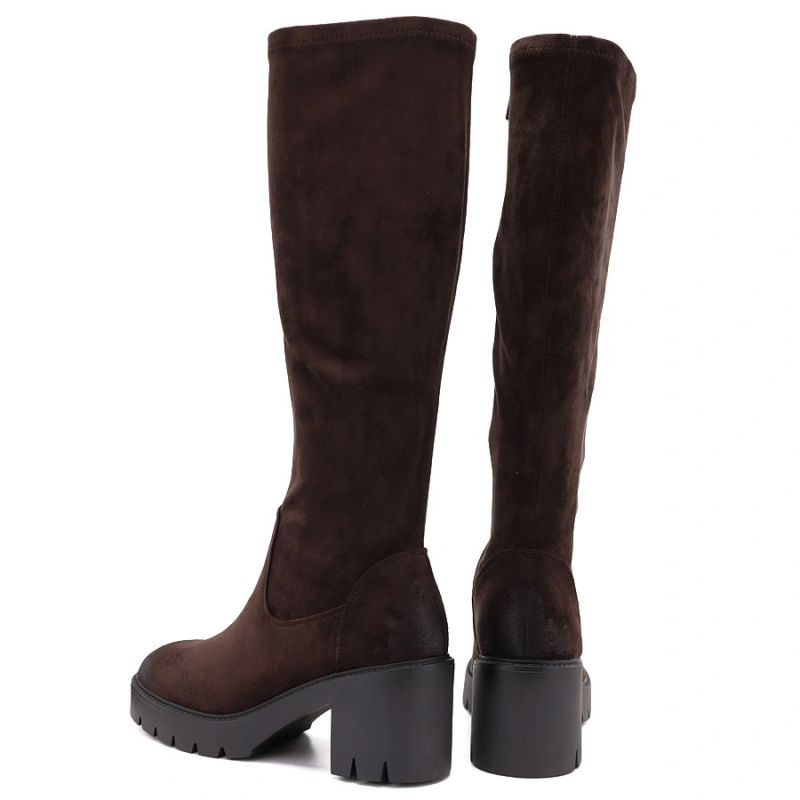 Women’s chocolate-brown suede insulated boots Vinceza 58332