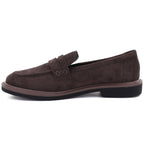 Women's suede lords shoes brown Vinceza 62335