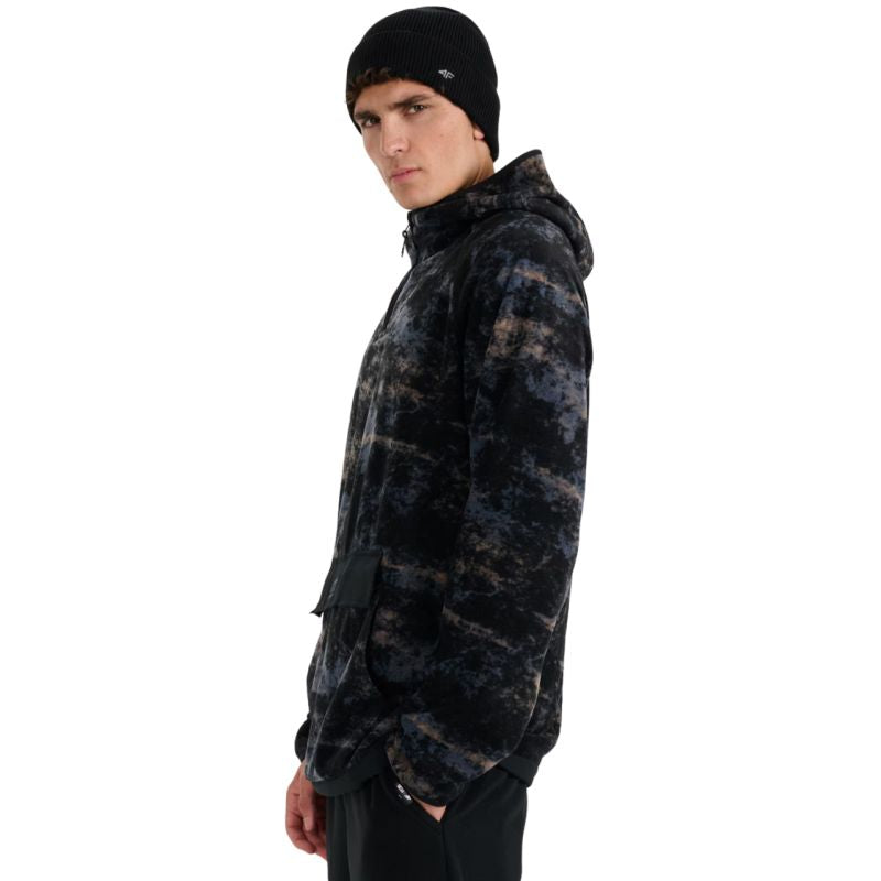Men's fleece sweatshirt 4F M427 multicolor allover 4FWAW25TFLEM427 90A In preparation Your Sports Performance