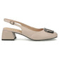 Leather pumps with block strap, beige, Filippo DP6183 Rieker