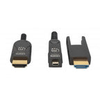 MANHATTAN High Speed Active Fiber Optic Cable with Detachable Connector 4K@60Hz UHD, HDMI Male to Micro HDMI Male (Type D) and Detachable HDMI Male (Type A), 20m, HEC, ARC, Gold-Plated Contacts Kable i adaptery/Kable HDMI Your Sports Performance