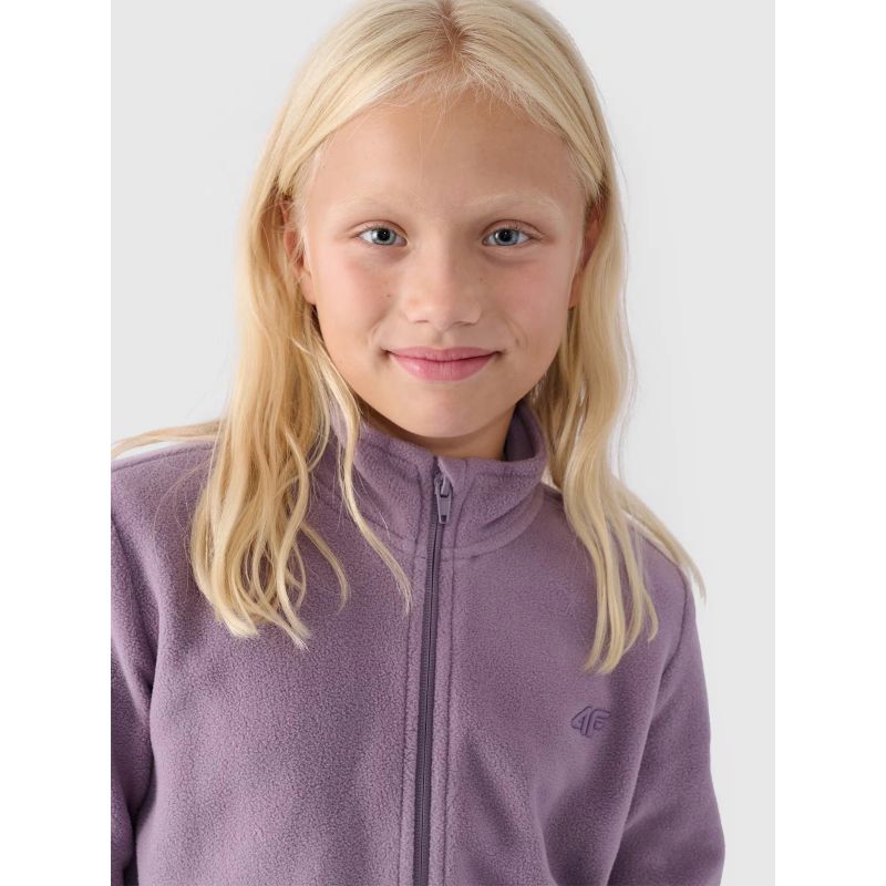 Slim fleece with stand-up collar for girls 4F Junior 4FJWMM00TFLEF261-52S *Kategoria tymczasowa Your Sports Performance