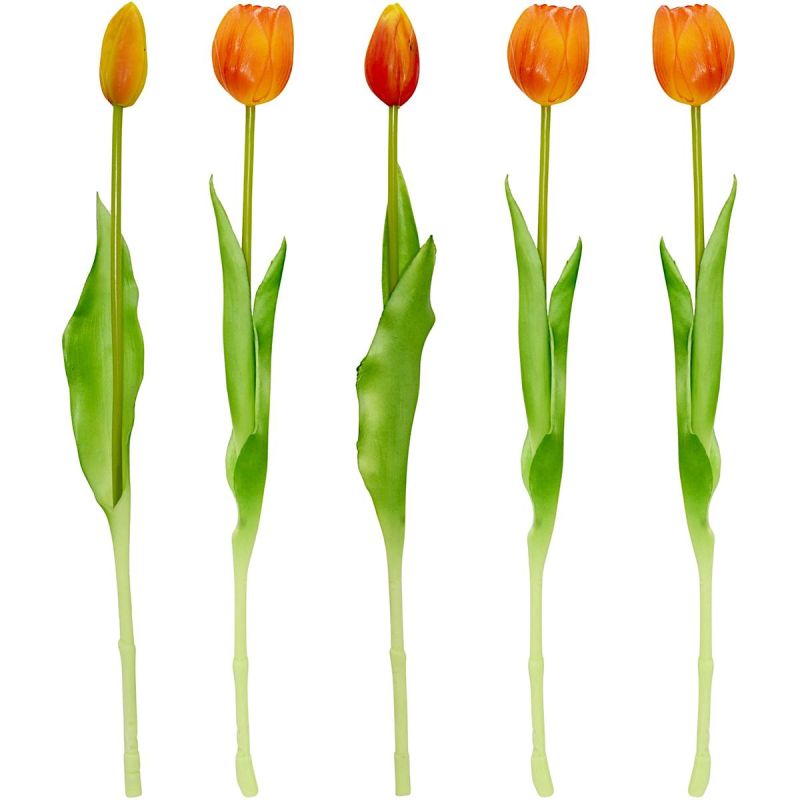 BOUQUET OF 5 ORANGE TULIPS 39 CM LIFE-LIKE SPRING DECORATION Home and Garden/Equipment Your Sports Performance
