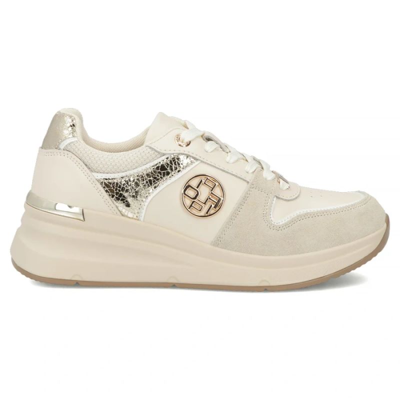 Women's leather shoes, sneakers, beige, Filippo DP7769 Filippo
