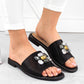 Flip-flops with rhinestones S.Barski W OLI262A, black Footwear/Lifestyle/S.Barski Your Sports Performance