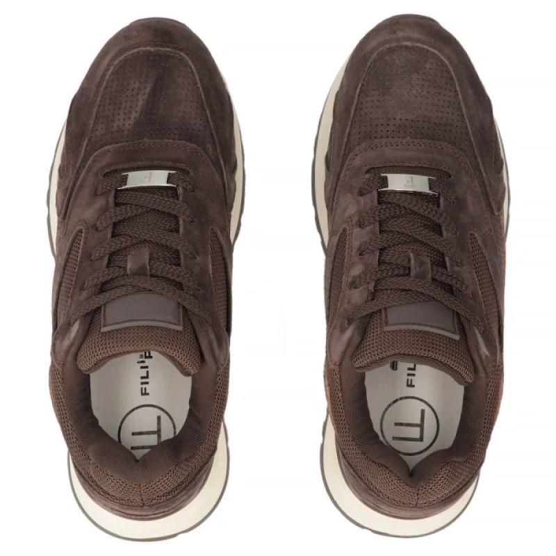 Leather sneakers suede brown shoes Filippo DP7728/26 Filippo