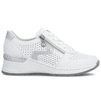 Women's leather wedge sneakers white Rieker N4340-80 To be categorized Your Sports Performance