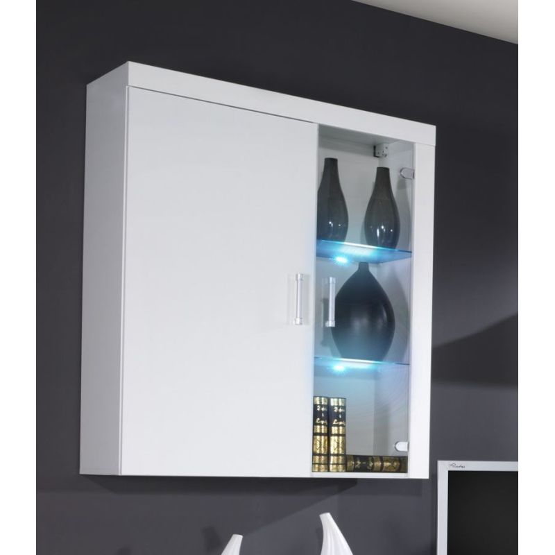 SAMBA hanging display cabinet (Unit 4) white/white gloss Bufety i witryny/Bufety i witryny na drewnianej podstawie Your Sports Performance