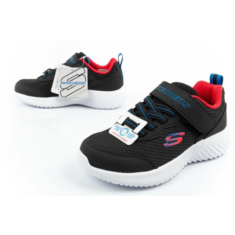 Skechers Bounder children's sports shoes with Velcro, lightweight, fashionable black Skechers