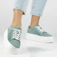Women's leather sneakers openwork green Filippo DP7520/26 Filippo