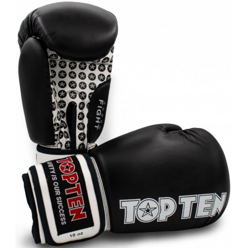 TOP TEN FIGHT RTT-2 Boxing Gloves 16 oz Black Clothing Your Sports Performance