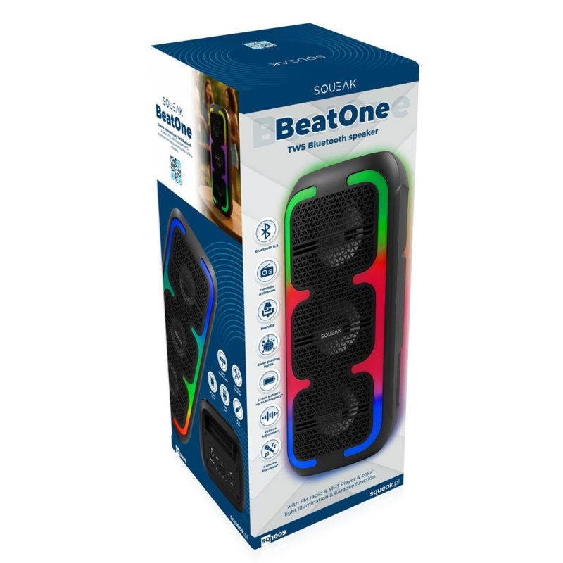 SQUEAK KARAOKE SPEAKER BEATONE BLUETOOTH 5.3, 45W FM RADIO, MICROSD, AUX, USB, USB-C SQ1009 In preparation Your Sports Performance