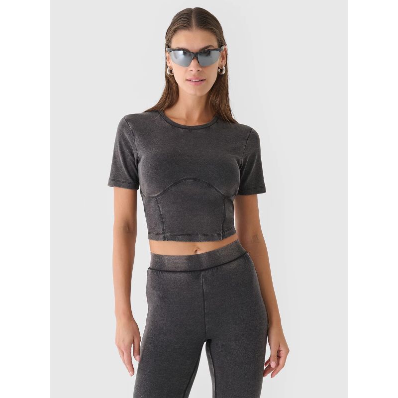 Women's crop top slim plain 4F 4FRAW24TTSHF2581-20S *Kategoria tymczasowa Your Sports Performance